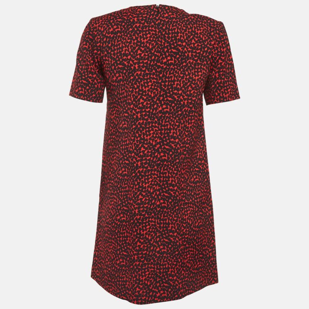 Saint Laurent Paris Black Hearts Print Crepe Mini Dress S - Picture 3 of 7